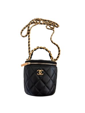 Pre-Owned Chanel Afternoon Tea Vanity Bucket Bag Quilted Lambskin Mini Satchel