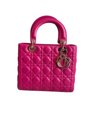 Pre-Owned Dior Lady Dior Top Handle Bag – Pink
