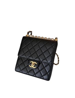 Pre-Owned Chanel Mini Chic Pearls Flap Bag – Black – Excellent Condition